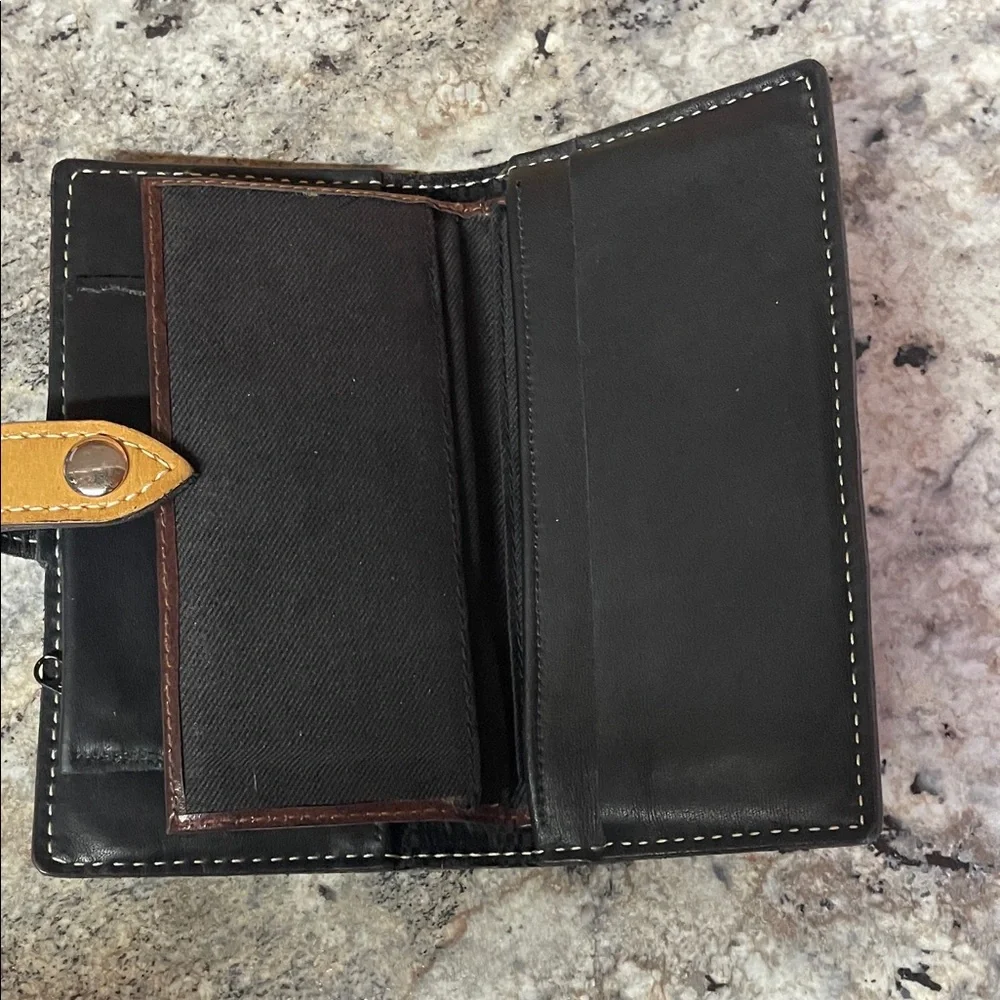 Western Tan and Black Woven Wallet